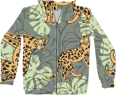 Unisex Zip-through Hoodie 3D - Leopard - Mfest