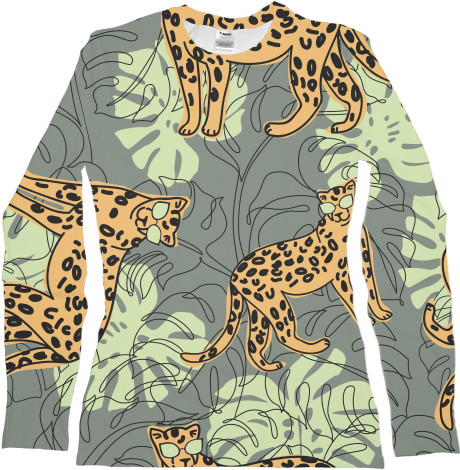 Women's Longsleeve Shirt 3D - Leopard - Mfest