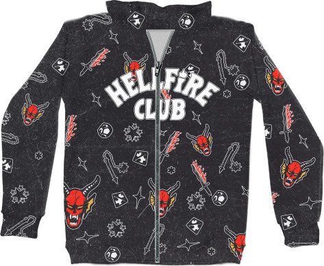 Kids' Zip-through Hoodie 3D - hellfire club [3] - Mfest