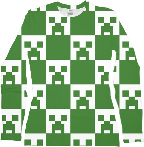 Women's Longsleeve Shirt 3D - Creeper Minecraft - Mfest