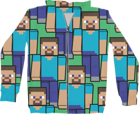 Kids' Zip-through Hoodie 3D - Minecraft 50 - Mfest