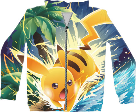 Unisex Zip-through Hoodie 3D - Pikachu 5 - Mfest