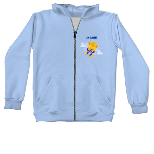 Kids' Zip-through Hoodie - Ukraine with a bouquet - Mfest