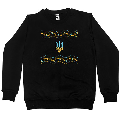 Kids' Premium Sweatshirt - Coat of arms of Ukraine with an ornament - Mfest