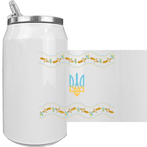 Aluminum Can - Coat of arms of Ukraine with an ornament - Mfest