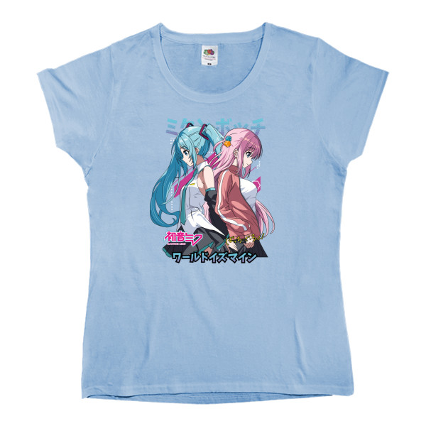 Women's T-shirt Fruit of the loom - Hatsune Miku and Hitori Gotou - Mfest