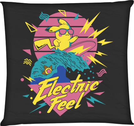 Square Throw Pillow - Pokemon Electric Feel - Mfest