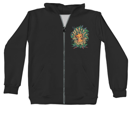 Unisex Zip-through Hoodie -  Lion King on the throne - Mfest