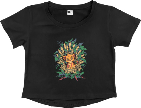 Women's Cropped Premium T-Shirt -  Lion King on the throne - Mfest