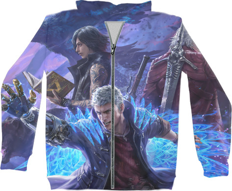 Unisex Zip-through Hoodie 3D -  Devil May Cry  - Mfest