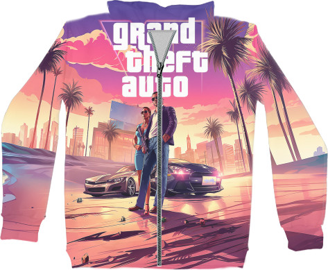 Unisex Zip-through Hoodie 3D - Grand Theft Auto - Mfest