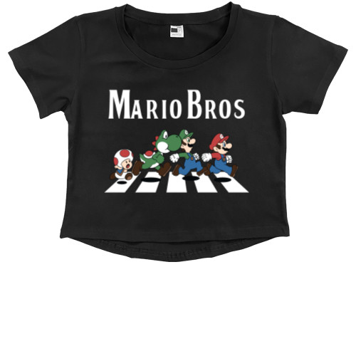 Kids' Premium Cropped T-Shirt - Mario Bros - Mfest