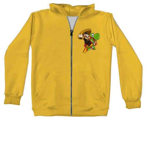 Unisex Zip-through Hoodie -  Mario and Yoshi - Mfest