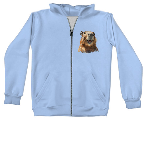 Unisex Zip-through Hoodie - Smiling capybara - Mfest