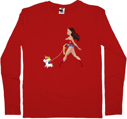 Kids' Longsleeve Shirt -  A miracle woman walks her unicorn - Mfest