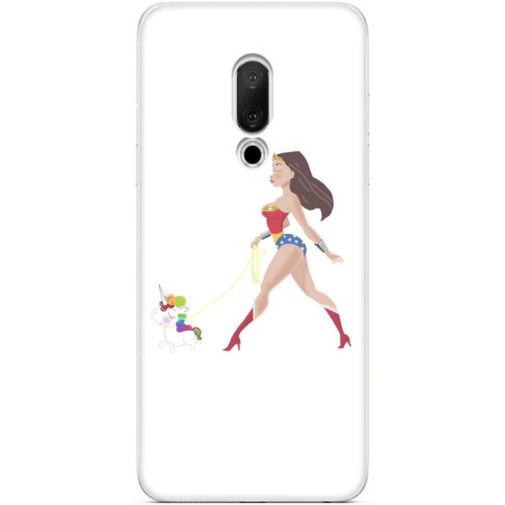 Чехол Meizu -  A miracle woman walks her unicorn - Mfest