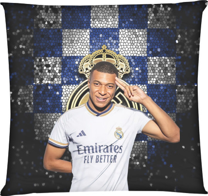 Square Throw Pillow - Kylian Mbappe real madrid - Mfest