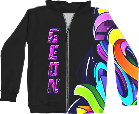 Kids' Zip-through Hoodie 3D - Geon Enduro graffitti - Mfest