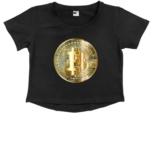 Kids' Premium Cropped T-Shirt - Bitcoin 1 - Mfest