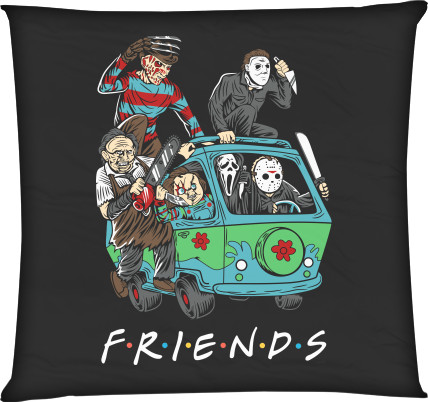 Square Throw Pillow - Horror friends - Mfest