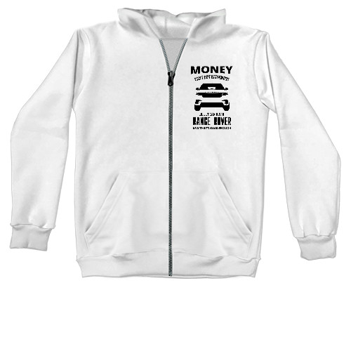 Unisex Zip-through Hoodie - Money cant buy happieness Range Rover - Mfest