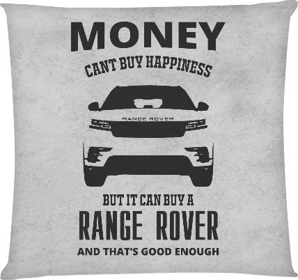 Подушка квадратна - Money cant buy happieness Range Rover - Mfest