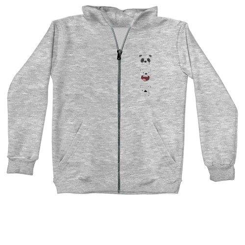 Kids' Zip-through Hoodie - Grizzly Panda and Northern Bear - Mfest