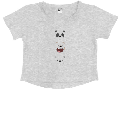 Kids' Premium Cropped T-Shirt - Grizzly Panda and Northern Bear - Mfest