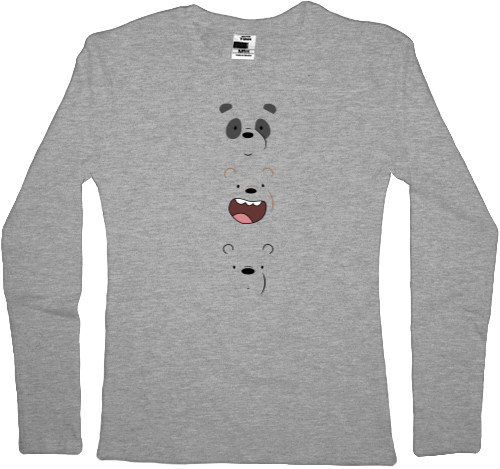 Women's Longsleeve Shirt - Grizzly Panda and Northern Bear - Mfest