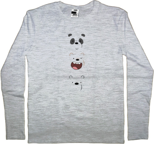 Men's Longsleeve Shirt - Grizzly Panda and Northern Bear - Mfest