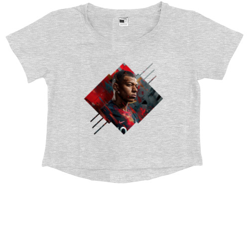 Kids' Premium Cropped T-Shirt - Kylian Mbappe - Mfest