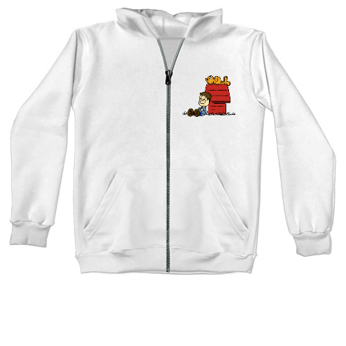 Unisex Zip-through Hoodie - Garfield And Jon - Mfest