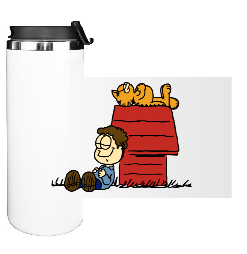 Water Bottle on Tumbler - Garfield And Jon - Mfest