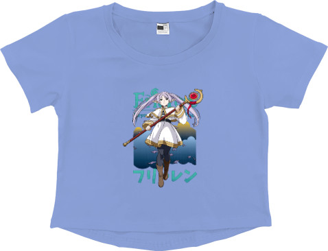 Women's Cropped Premium T-Shirt - Frieren anime Seeing off Friren on her last journey - Mfest