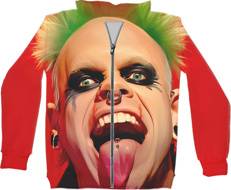 Kids' Zip-through Hoodie 3D - Keith Flint - Mfest