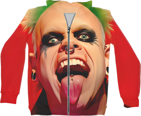 Unisex Zip-through Hoodie 3D - Keith Flint - Mfest