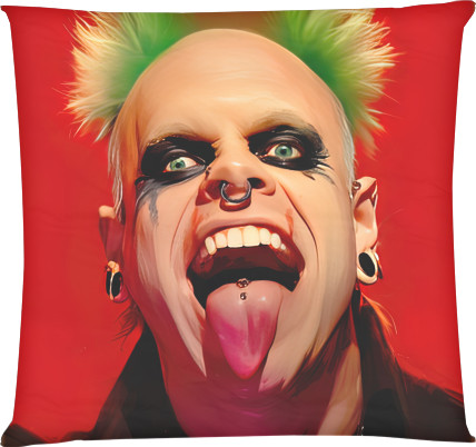 Square Throw Pillow - Keith Flint - Mfest