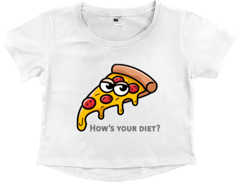 Women's Cropped Premium T-Shirt - How's your diet? - Mfest