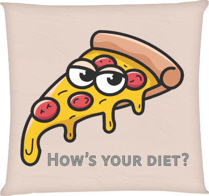 Square Throw Pillow - How's your diet? - Mfest