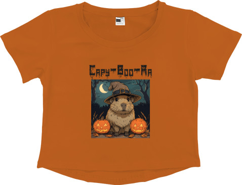 Women's Cropped Premium T-Shirt - Capy-Boo-Ra - Mfest