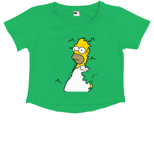 Women's Cropped Premium T-Shirt - Homer Simpson - Mfest