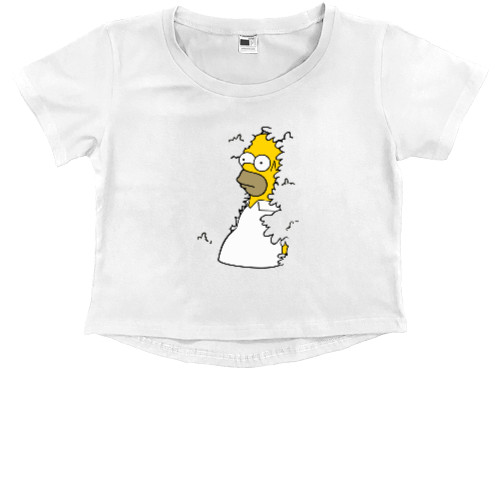 Kids' Premium Cropped T-Shirt - Homer Simpson - Mfest