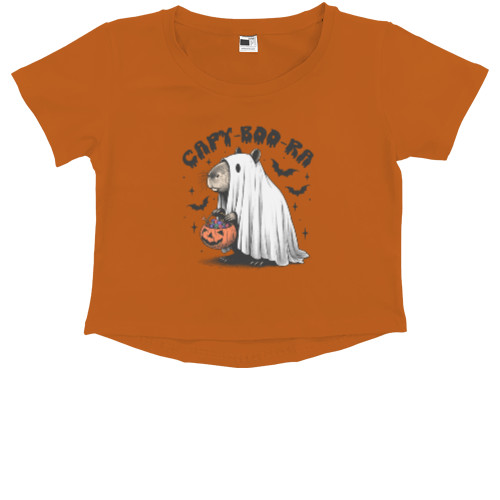 Kids' Premium Cropped T-Shirt - Capybara Halloween 1 - Mfest