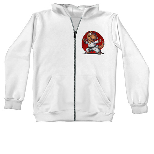 Unisex Zip-through Hoodie - Karate Dino - Mfest