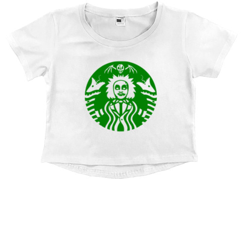 Kids' Premium Cropped T-Shirt - Beetlejuice Starbucks - Mfest