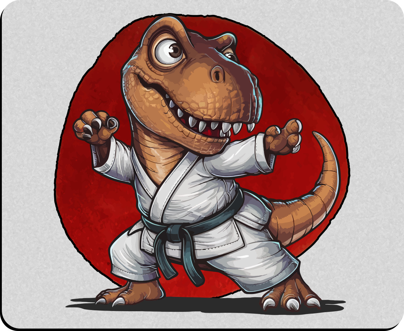 Mouse Pad - Karate Dino - Mfest