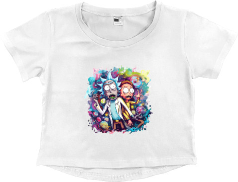 Women's Cropped Premium T-Shirt - Rick and Morty 25 - Mfest