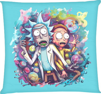 Square Throw Pillow - Rick and Morty 25 - Mfest