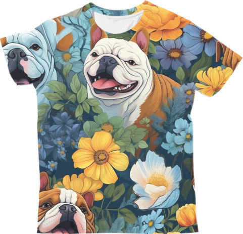 Man's T-shirt 3D -  Cute English Bulldog - Mfest