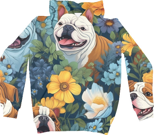 Kids' Hoodie 3D -  Cute English Bulldog - Mfest